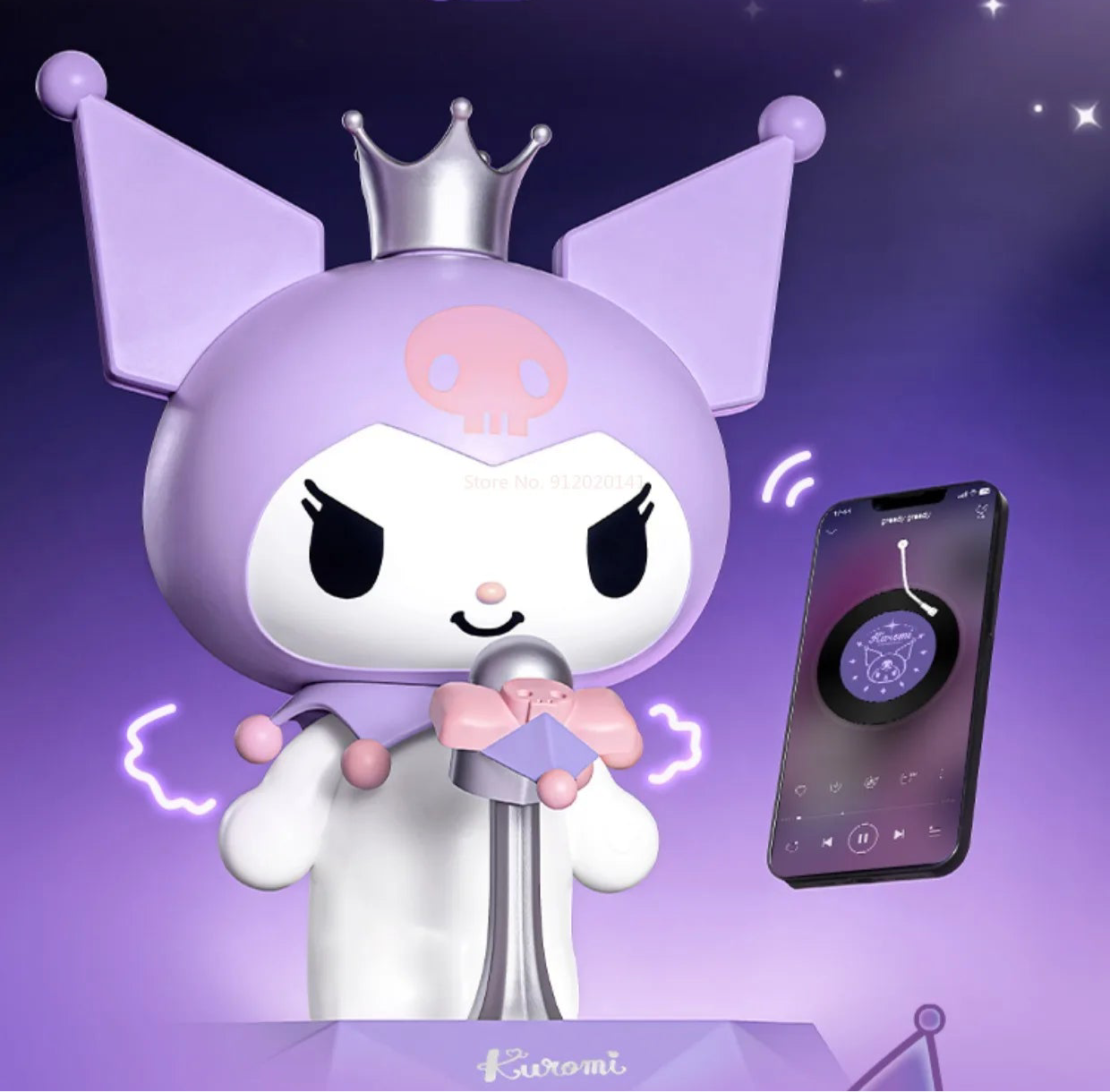 Genuine Sanrio Kuromi Speaker Anime Cartoon Kuromi Doll Toys Stage Stars Bluetooth Speaker Kawaii Soundbox.