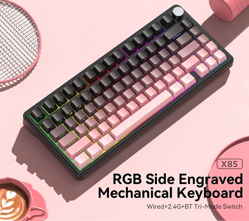CloudClicks X85 – RGB ASMR Mechanical Keyboard 🎀