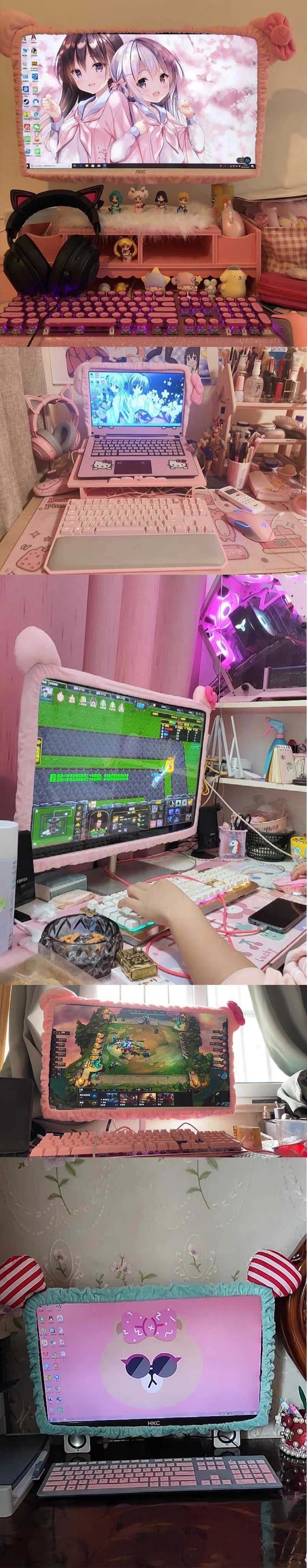 Cute Dust-proof Computer Surrounding Notebook Monitor Decorative Cover Protective Cover