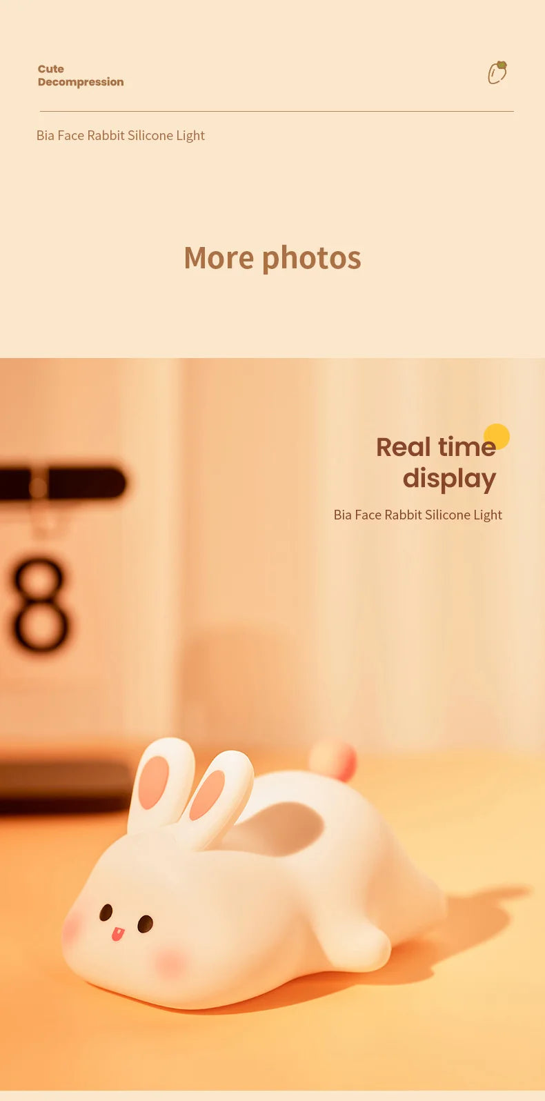 Emotional Support Night Light, Soft Squishy Bunny Vibes!