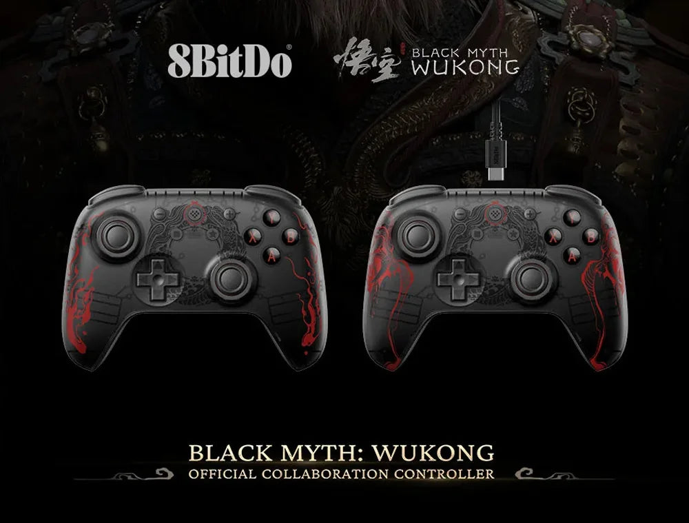 8BitDo Black Myth Wukong Gamepads PC Ultimate 2C Gaming Controller Windows 10 11 Steam Raspberry Pi Android Hall Effect Joystick