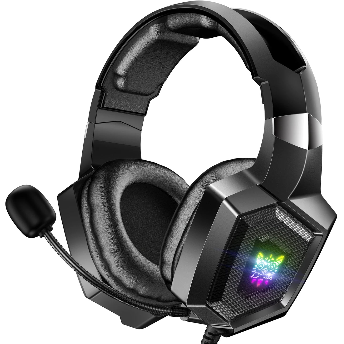 ONIKUMA Wired Stereo Gaming Headphones With Mic LED Lights for Gamer Headset