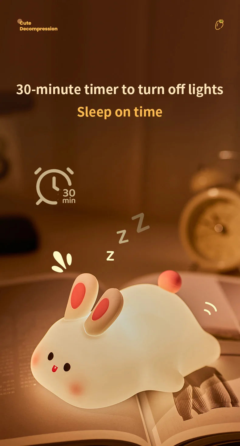 Emotional Support Night Light, Soft Squishy Bunny Vibes!