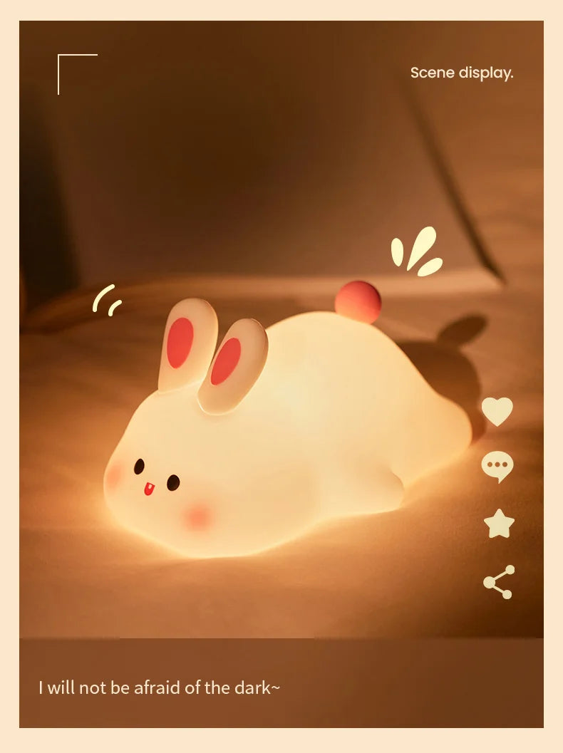 Emotional Support Night Light, Soft Squishy Bunny Vibes!