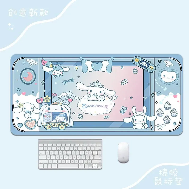 Cartoon Sanrio HelloKitty Kuromi Lotso Around Cute Mouse Pad Large Student Office Thick Wear-Resistant Computer Game Desk Mat