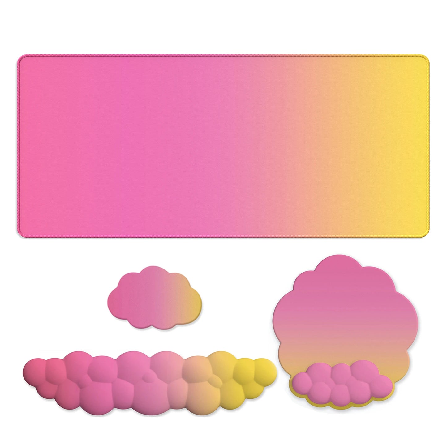 Cloud Keyboard Wrist Rest Mouse Pad Wrist Support Keyboard Set with Ergonomic Memory Foam Anti-Slip Base for Home Office Laptop