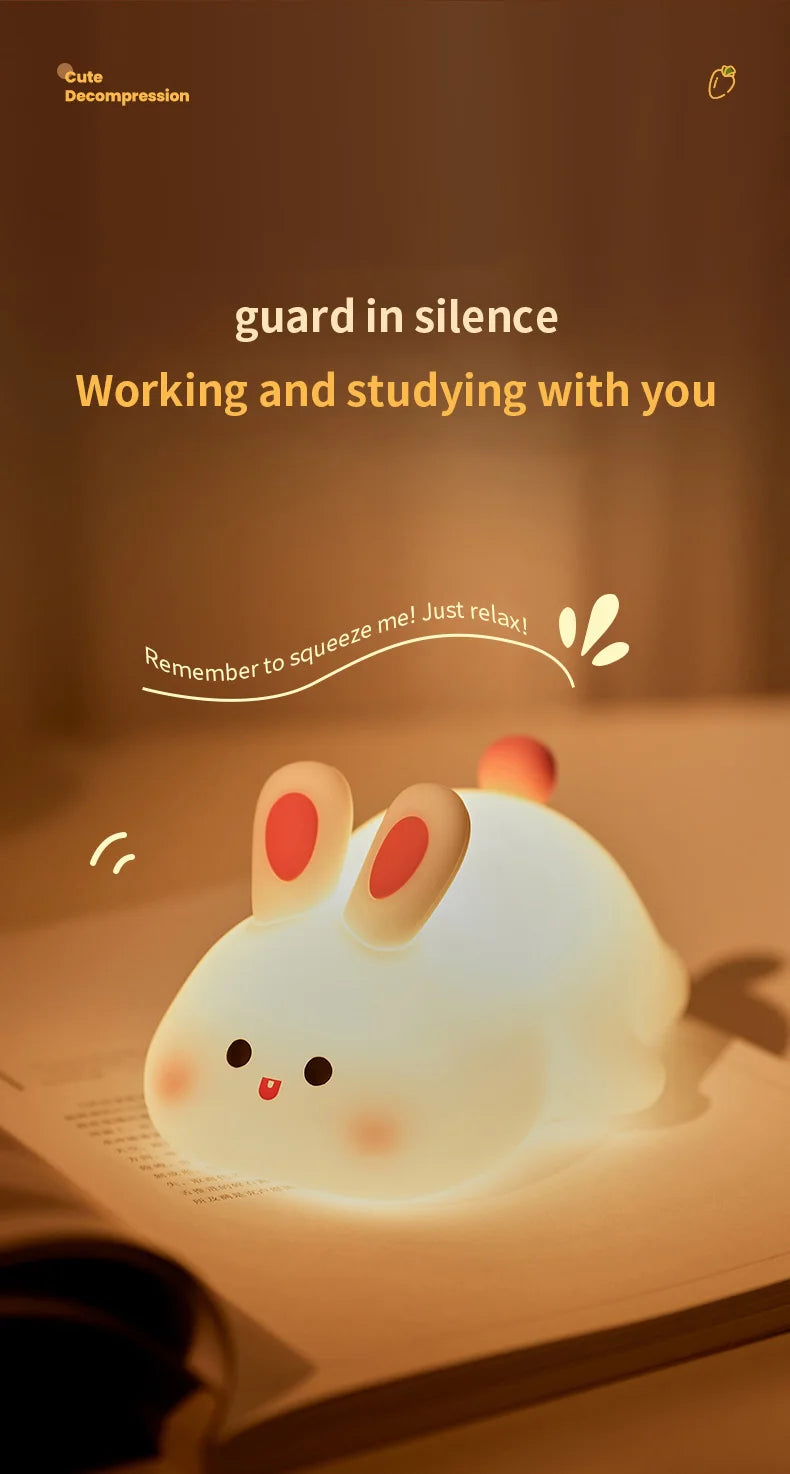 Emotional Support Night Light, Soft Squishy Bunny Vibes!