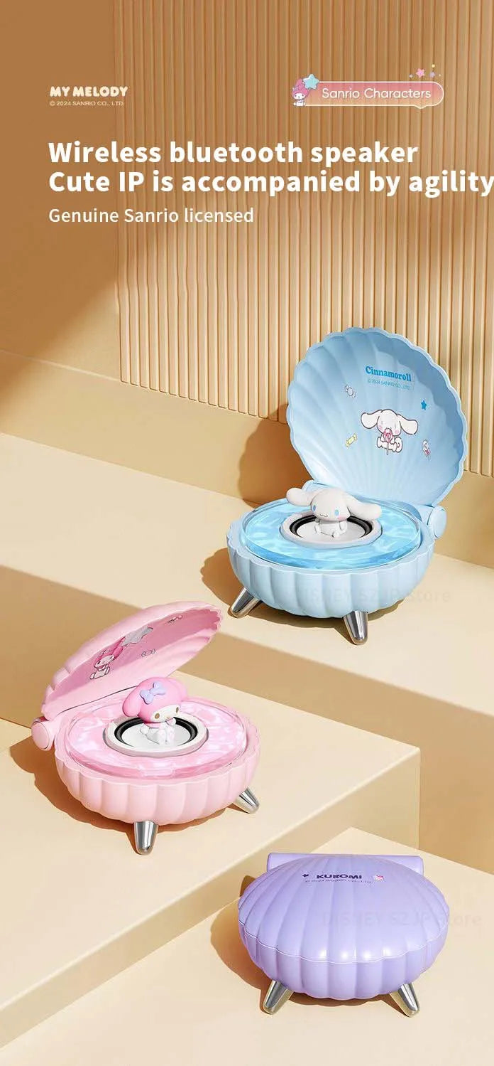 Sanrio Kuromi Mini Bluetooth Speakers K39 Kawaii My Melody Shell Series Wireless Portable Night Light Speakers Anime Girl Gifts
