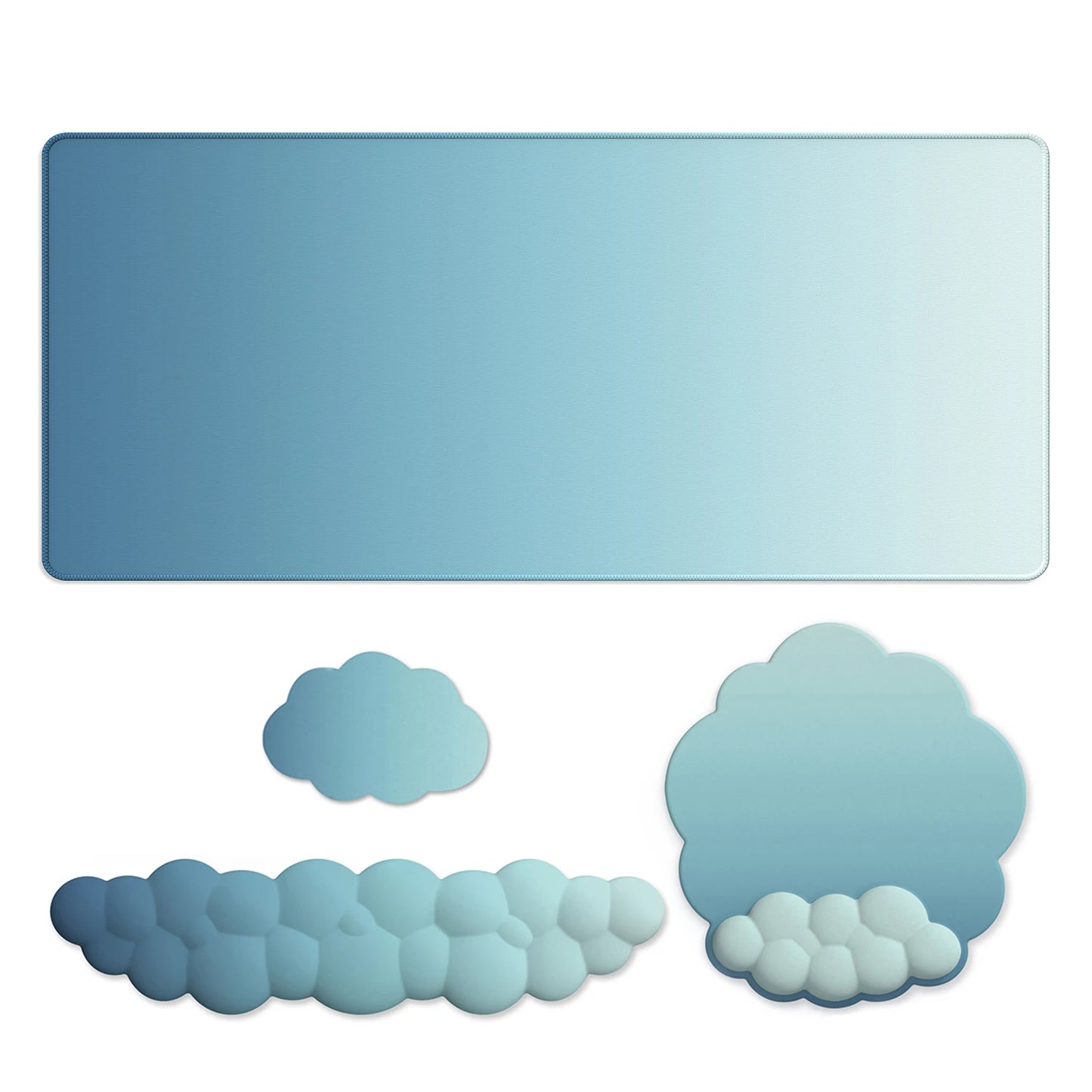 Cloud Keyboard Wrist Rest Mouse Pad Wrist Support Keyboard Set with Ergonomic Memory Foam Anti-Slip Base for Home Office Laptop