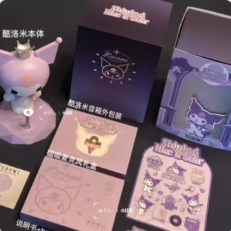 Genuine Sanrio Kuromi Speaker Anime Cartoon Kuromi Doll Toys Stage Stars Bluetooth Speaker Kawaii Soundbox.