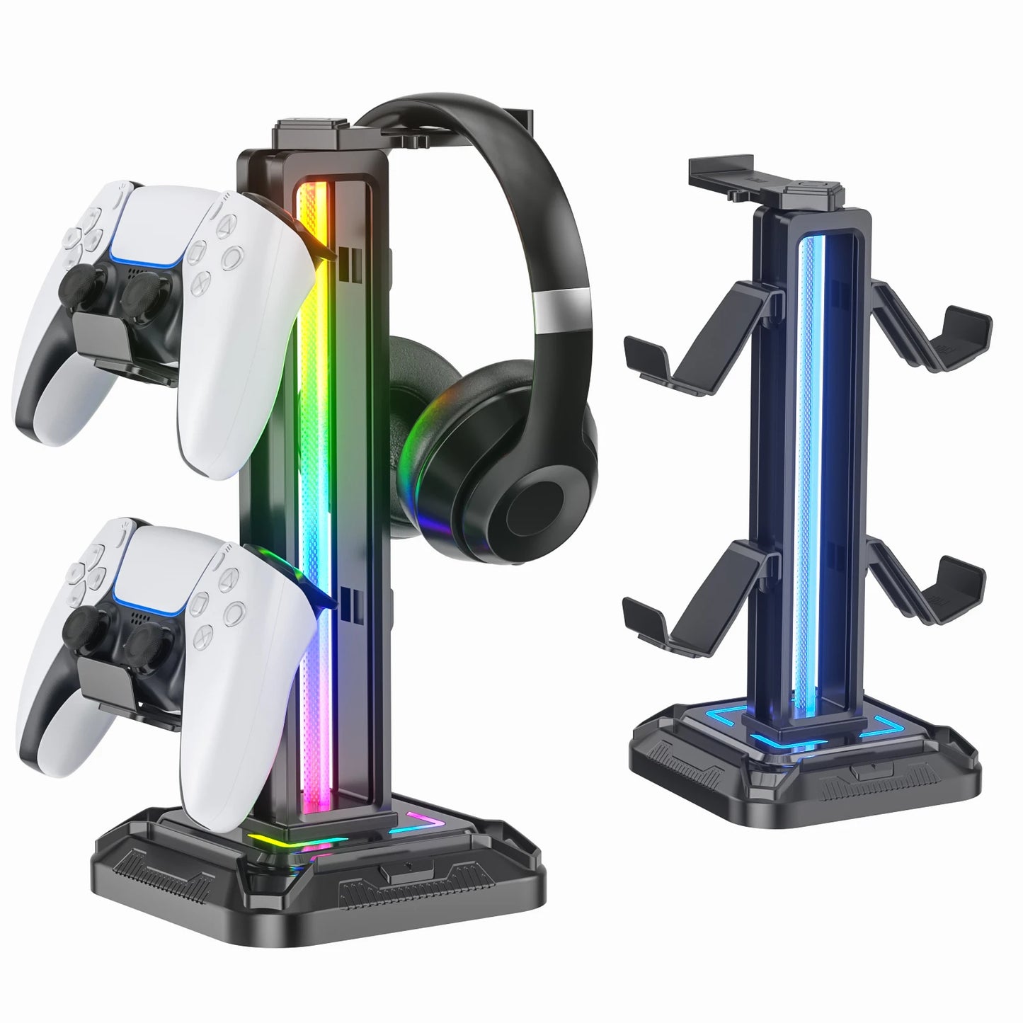 Controller Stand with 9 Light Modes Headset Holder for Desk Rotatable Headphone Stand Detachable Controller Hook