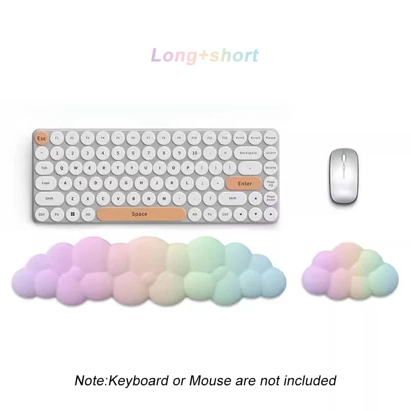 Cloud Keyboard Wrist Rest Mouse Pad Wrist Support Keyboard Set with Ergonomic Memory Foam Anti-Slip Base for Home Office Laptop