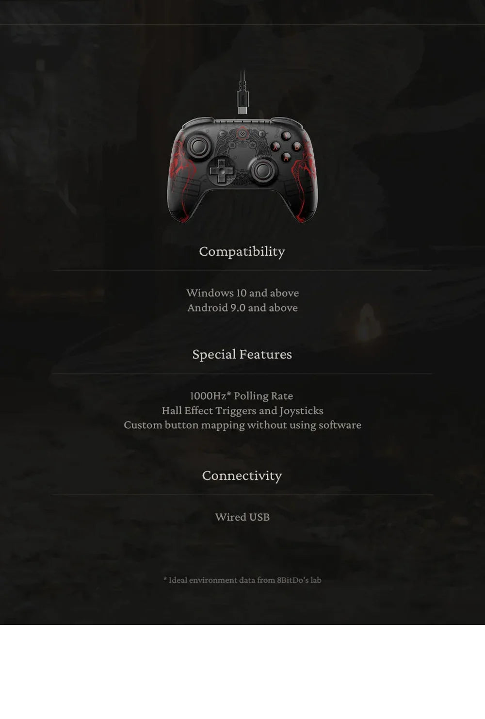 8BitDo Black Myth Wukong Gamepads PC Ultimate 2C Gaming Controller Windows 10 11 Steam Raspberry Pi Android Hall Effect Joystick