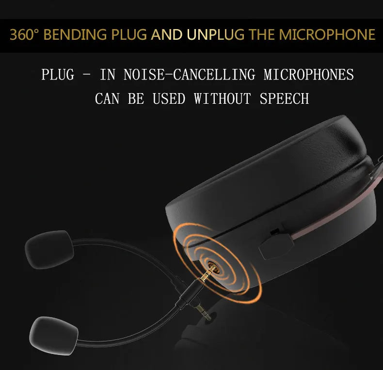 High Quality Wired Headset 3.5mm Detachable Mic Over-Ear Gaming Headphones with microphone For PC Computer PS4 PS5 Xbox Switch