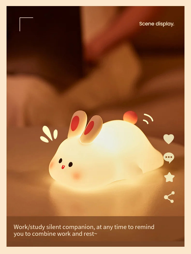 Emotional Support Night Light, Soft Squishy Bunny Vibes!