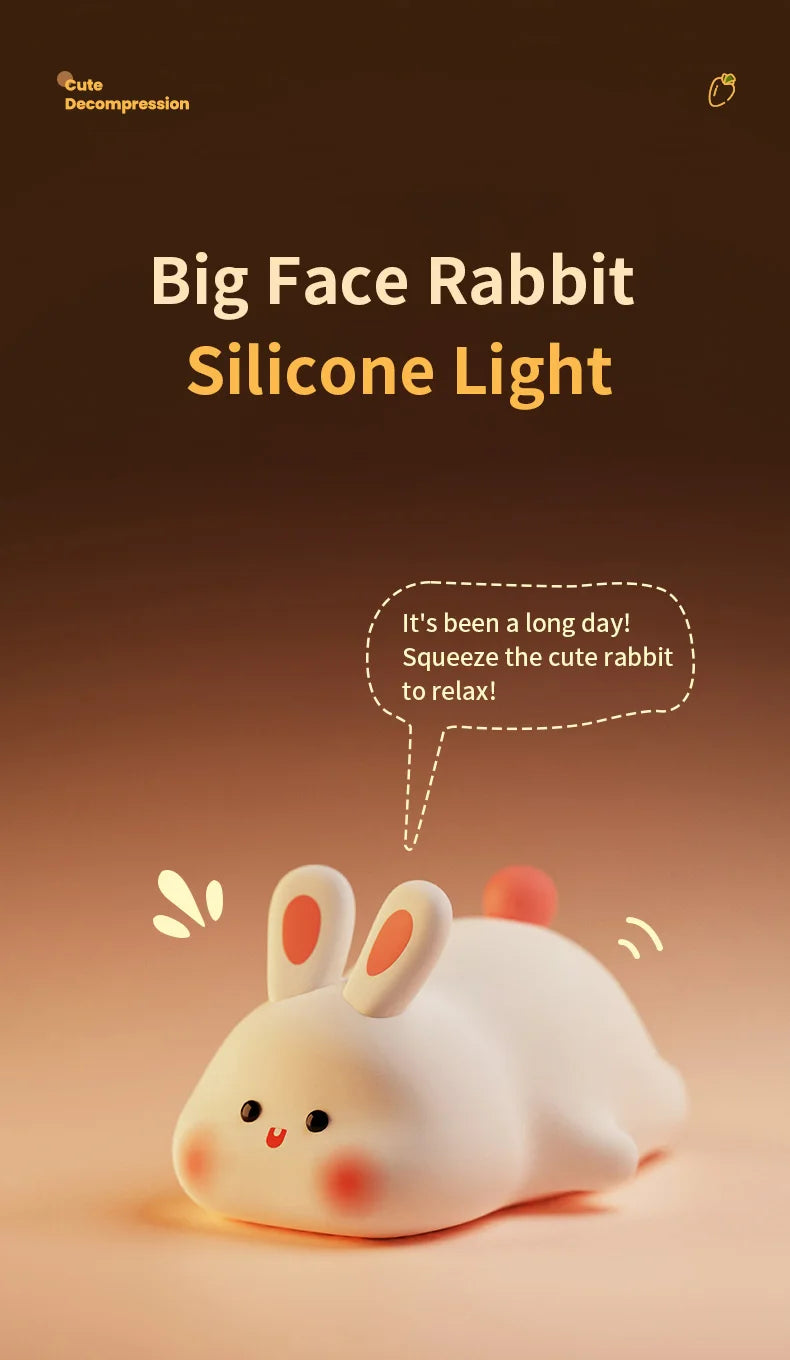 Emotional Support Night Light, Soft Squishy Bunny Vibes!