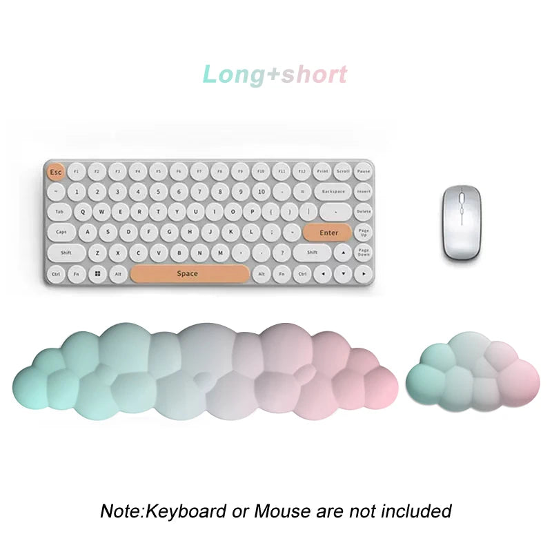 Cloud Keyboard Wrist Rest Mouse Pad Wrist Support Keyboard Set with Ergonomic Memory Foam Anti-Slip Base for Home Office Laptop