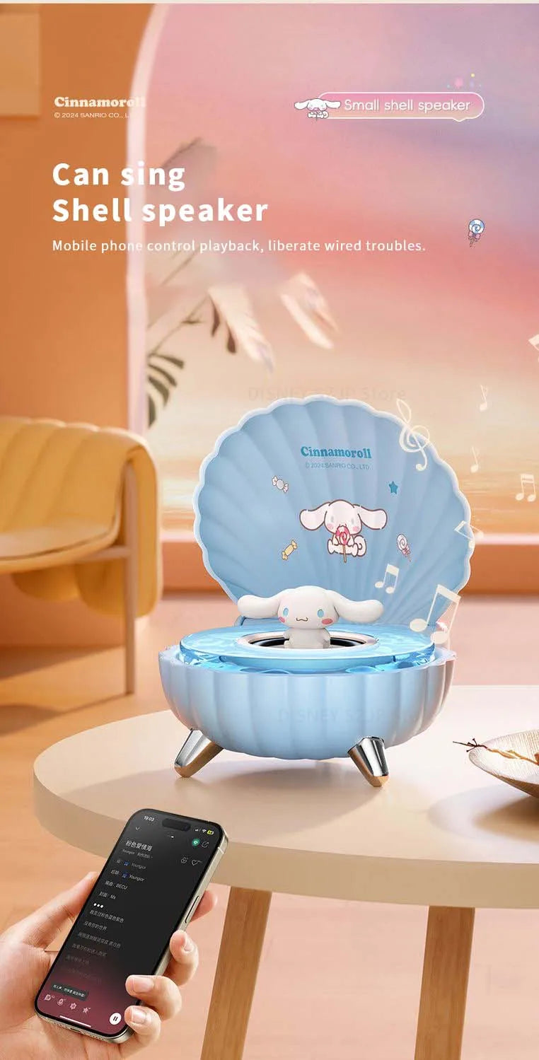 Sanrio Kuromi Mini Bluetooth Speakers K39 Kawaii My Melody Shell Series Wireless Portable Night Light Speakers Anime Girl Gifts