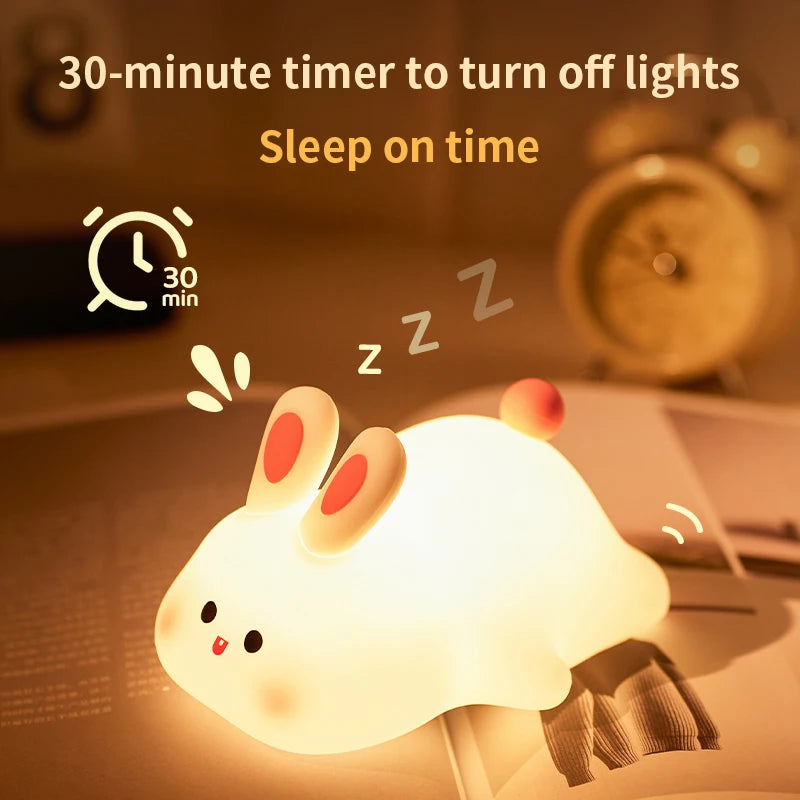 Emotional Support Night Light, Soft Squishy Bunny Vibes!