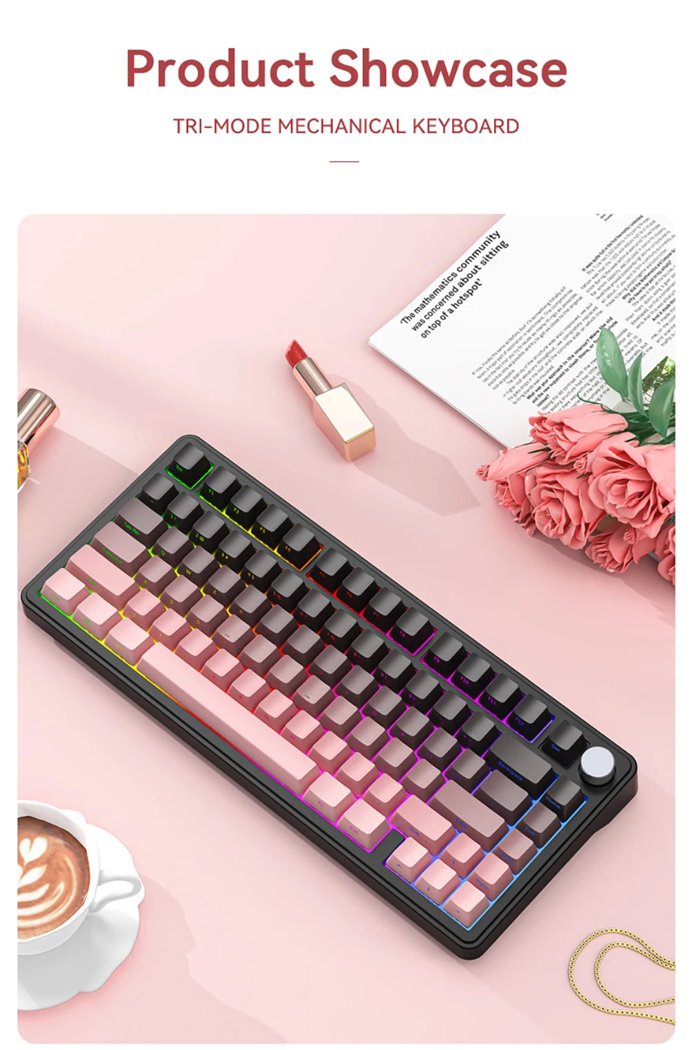 CloudClicks X85 – RGB ASMR Mechanical Keyboard 🎀