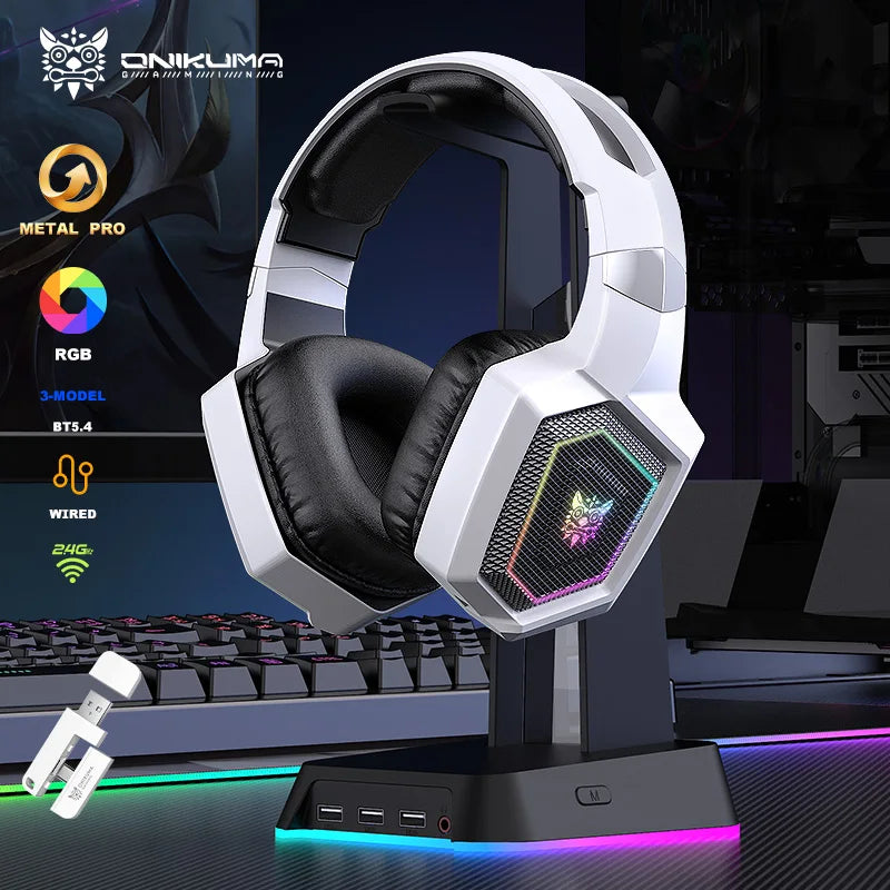 GT806 2.4GHz Wireless Gaming Headset HiFi Sound Quality PcLaptop With Microphone Noise Canceling Gaming Headphone For PC