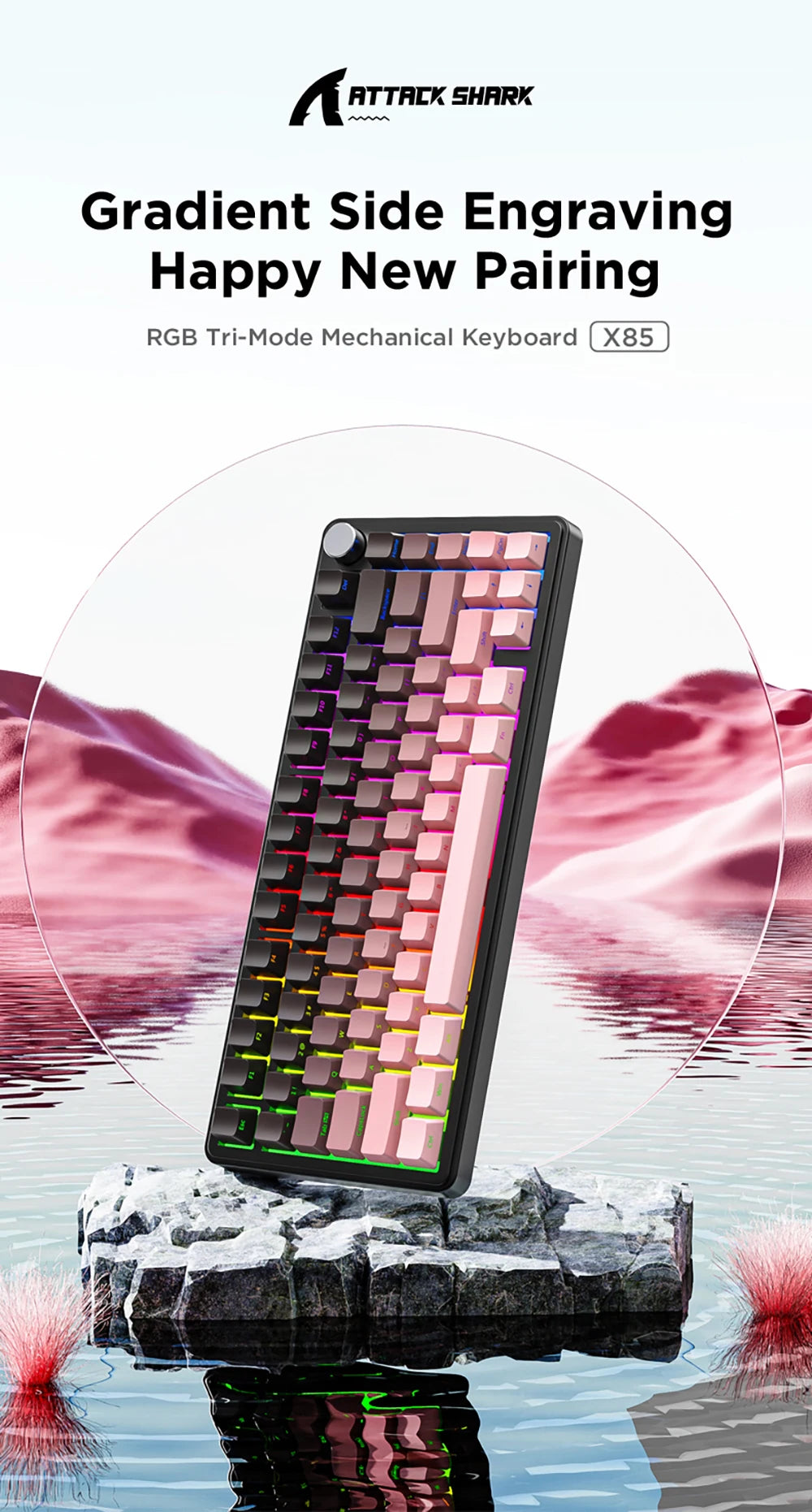 CloudClicks X85 – RGB ASMR Mechanical Keyboard 🎀