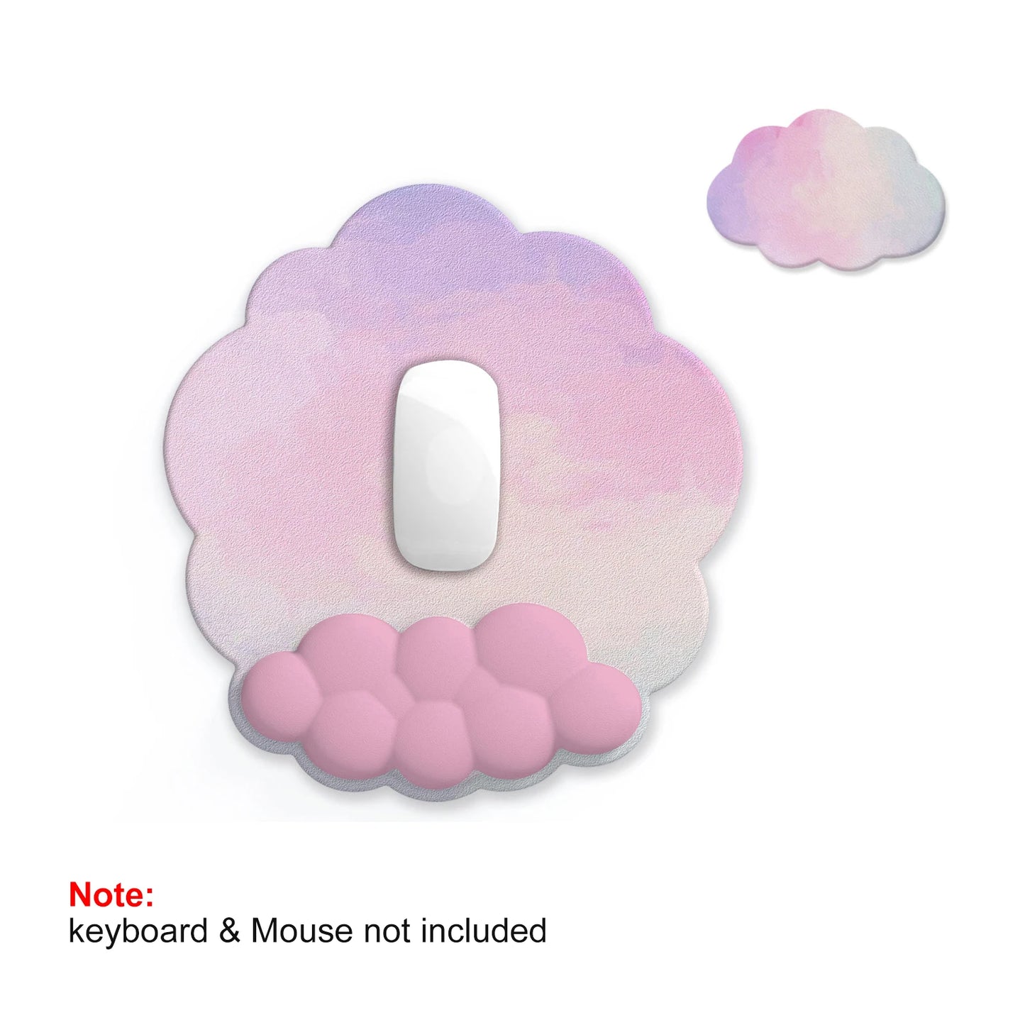Cloud Keyboard Wrist Rest Mouse Pad Wrist Support Keyboard Set with Ergonomic Memory Foam Anti-Slip Base for Home Office Laptop