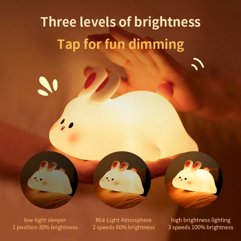 Emotional Support Night Light, Soft Squishy Bunny Vibes!