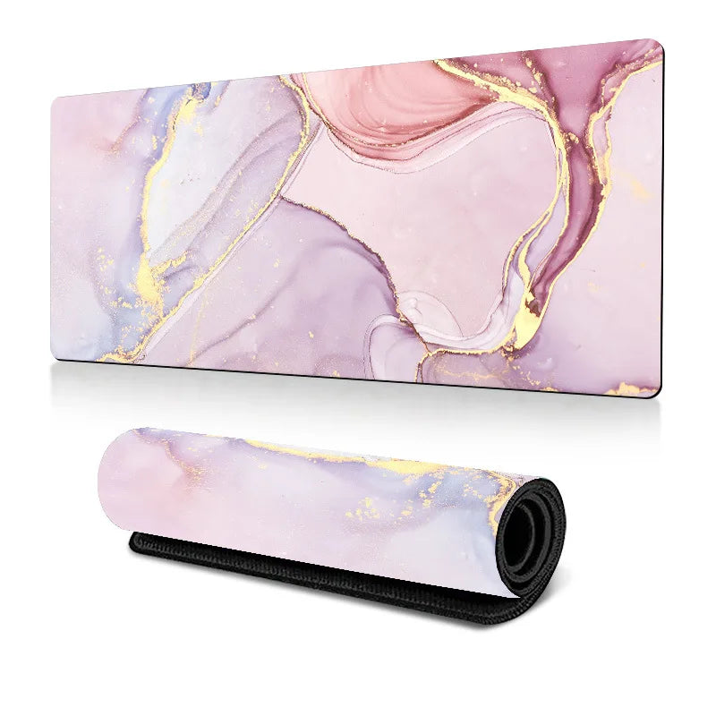 Large Mouse Pad, Cute Pink Desk Mat for Desktop, Women Girls PU Leather Waterproof Gaming, Writing Pads for School Office Home