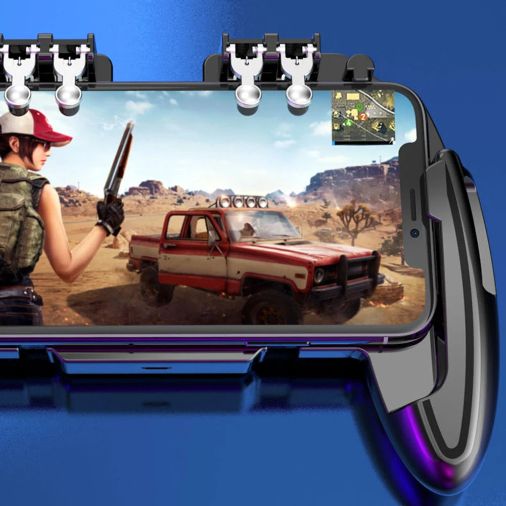 For PUBG Mobile Joystick Controller L1R1 Trigger Gamepad for iOS Android Six 6 Finger Call of Duty Mobile Gamepad Cooling Fan