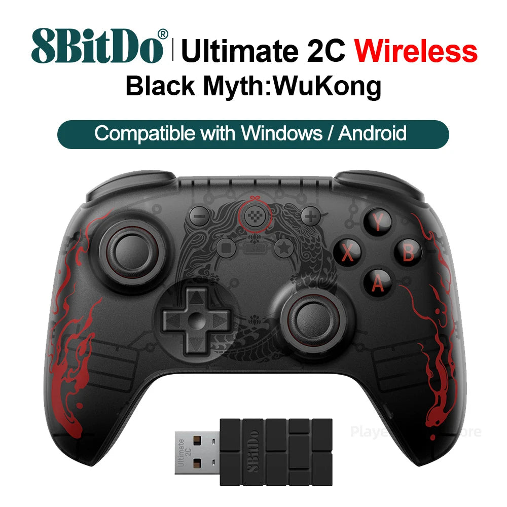 8BitDo Black Myth Wukong Gamepads PC Ultimate 2C Gaming Controller Windows 10 11 Steam Raspberry Pi Android Hall Effect Joystick