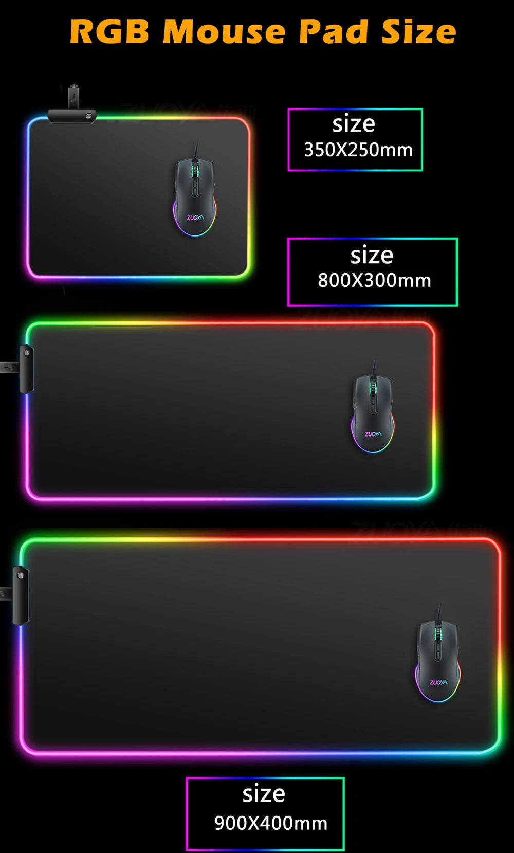 White And Black LED Mousepad RGB Gaming Mouse Pad Game Accessorie Backlit Desk Mat Computer Keyboard Mice Mat XXL Large Mausepad