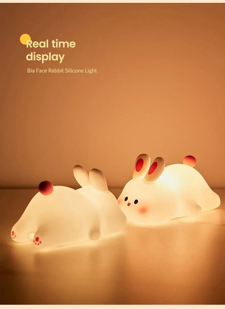 Emotional Support Night Light, Soft Squishy Bunny Vibes!