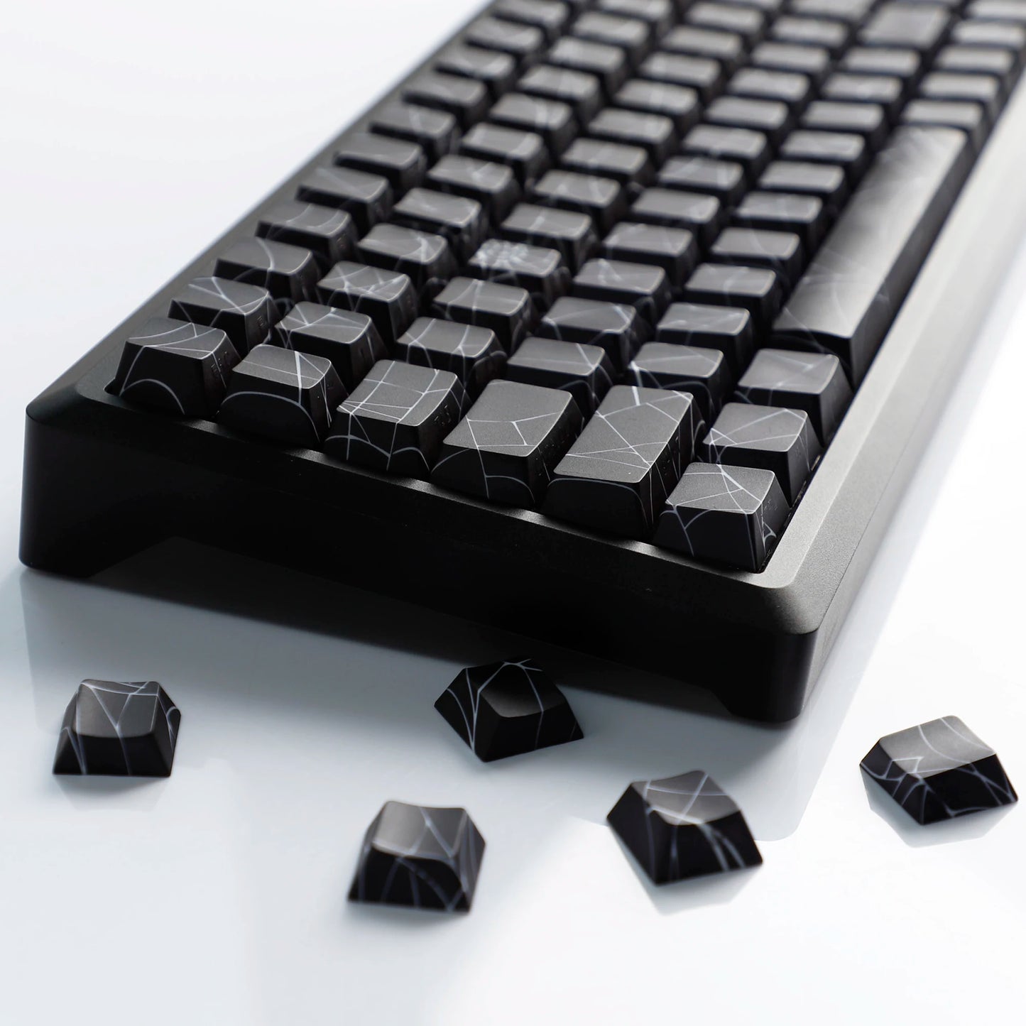 YMDK 134 Key Spider Web 2.0V Shine Through Theme Cherry Profile Side-Lit PBT Dye Sublimation Keycaps for MX Mechanical Keyboards