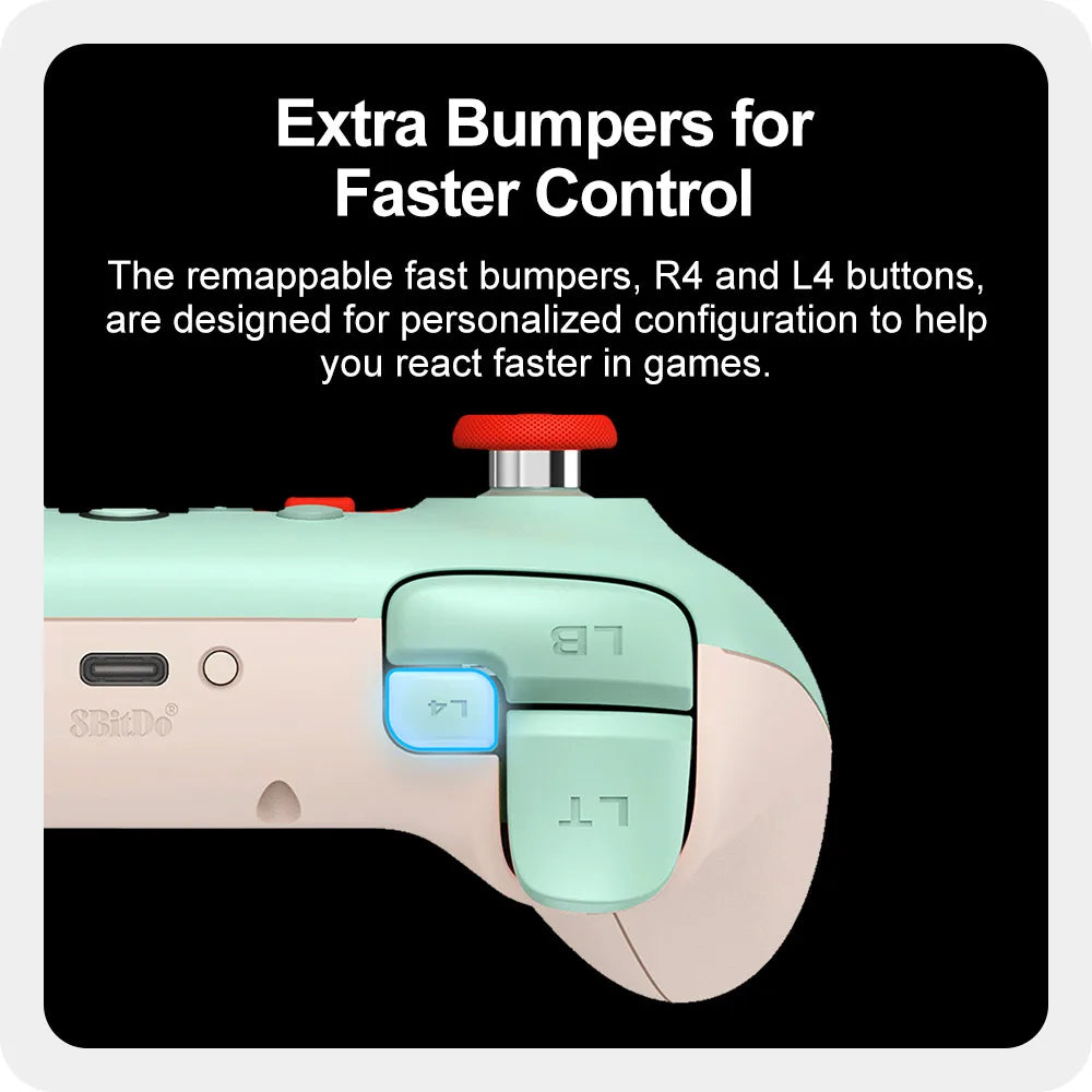 8BitDo Gamepads PC Ultimate 2C Wireless Gaming Controller for Windows 10/11 Steam Raspberry Pi Android Control Hall Effect Stick