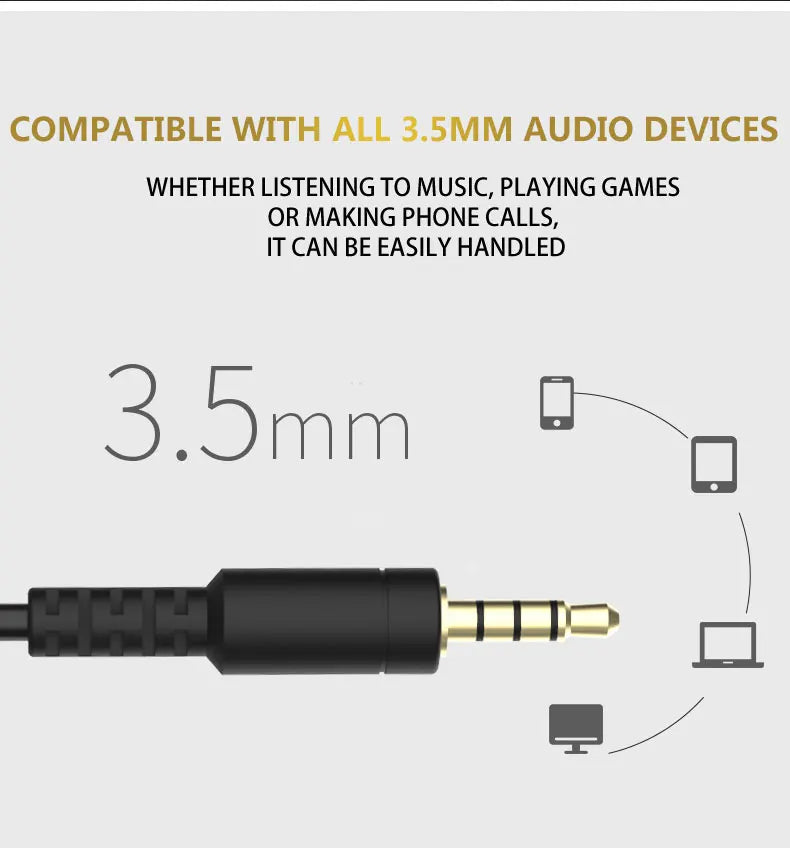 High Quality Wired Headset 3.5mm Detachable Mic Over-Ear Gaming Headphones with microphone For PC Computer PS4 PS5 Xbox Switch