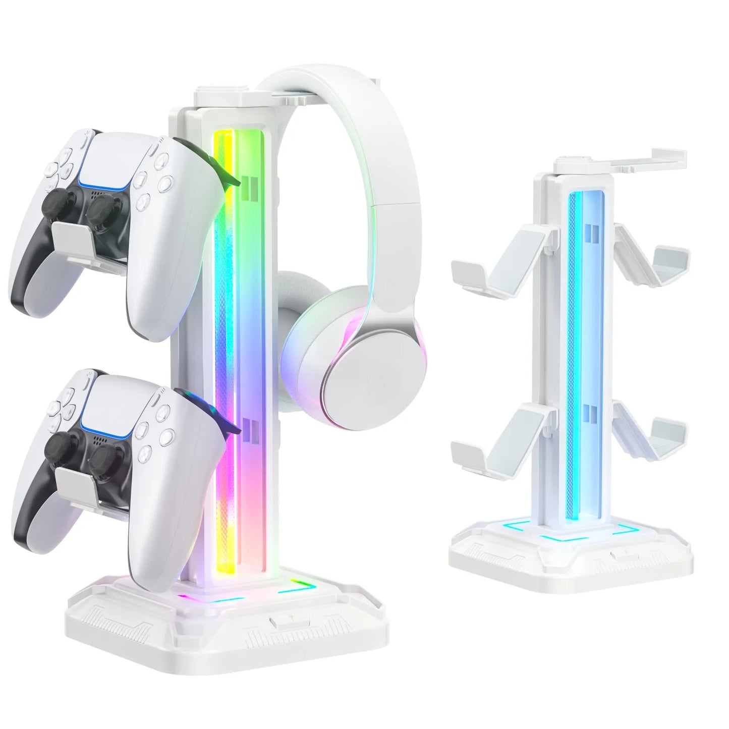 Controller Stand with 9 Light Modes Headset Holder for Desk Rotatable Headphone Stand Detachable Controller Hook