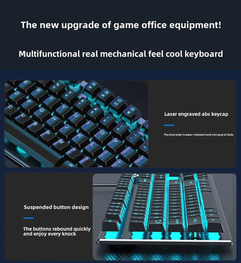 trendy Wired USB RGB Gaming Keyboard and Mouse Combo Ergonomic Waterproof Keyboard and Mouse Combos Set for Desktop Gamers
