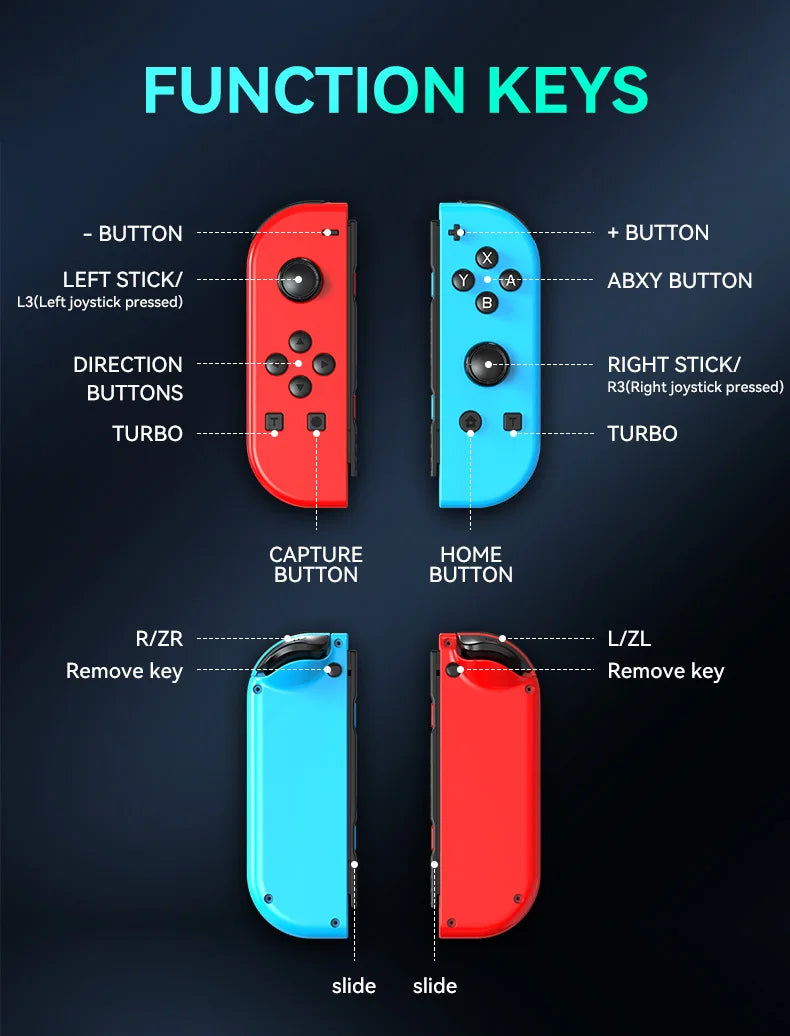 Joypad Controller Wake-up Controllers for Switch/Lite/OLED Replacement Controller with Sword Dual Vibration Joy-con Switch