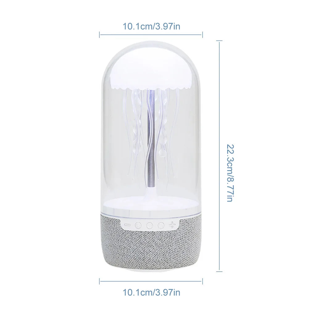 Creative Colorful Jellyfish Lamp Bluetooth-Compatible Speaker HiFi Stereo LED Jellyfish Mood Lamp Color Changing for Home Office