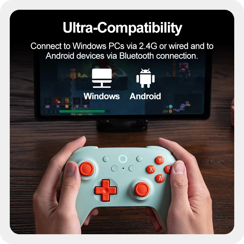 8BitDo Gamepads PC Ultimate 2C Wireless Gaming Controller for Windows 10/11 Steam Raspberry Pi Android Control Hall Effect Stick