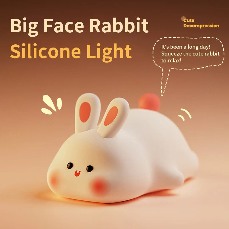 Emotional Support Night Light, Soft Squishy Bunny Vibes!