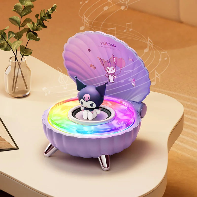 Sanrio Kuromi Mini Bluetooth Speakers K39 Kawaii My Melody Shell Series Wireless Portable Night Light Speakers Anime Girl Gifts