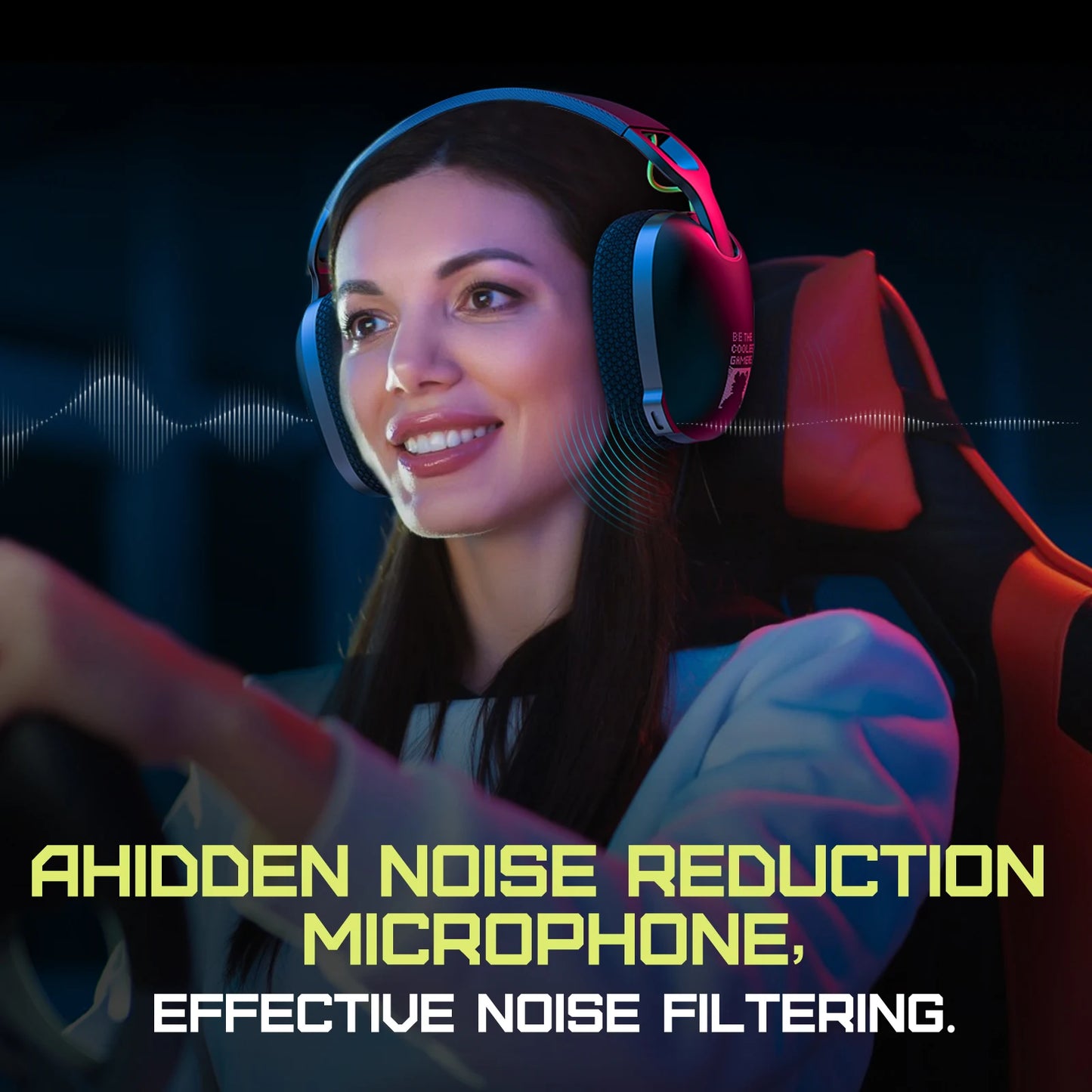 GT806 2.4GHz Wireless Gaming Headset HiFi Sound Quality PcLaptop With Microphone Noise Canceling Gaming Headphone For PC