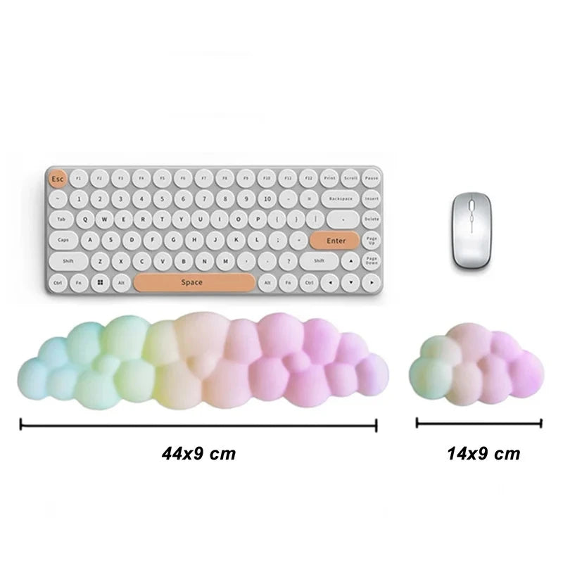 Cloud Keyboard Wrist Rest Mouse Pad Wrist Support Keyboard Set with Ergonomic Memory Foam Anti-Slip Base for Home Office Laptop
