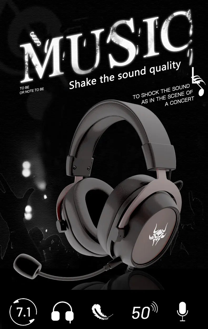 High Quality Wired Headset 3.5mm Detachable Mic Over-Ear Gaming Headphones with microphone For PC Computer PS4 PS5 Xbox Switch