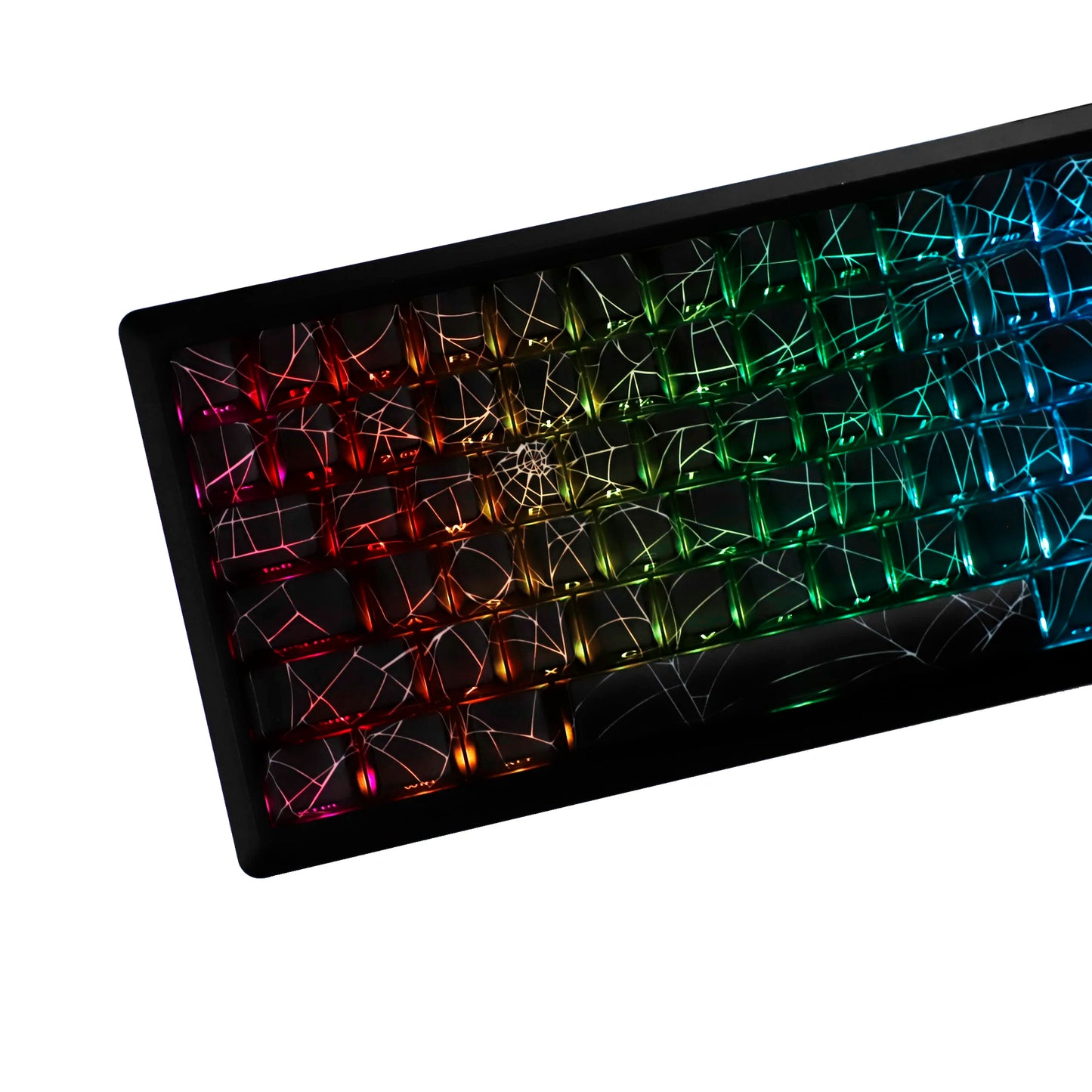 YMDK 134 Key Spider Web 2.0V Shine Through Theme Cherry Profile Side-Lit PBT Dye Sublimation Keycaps for MX Mechanical Keyboards