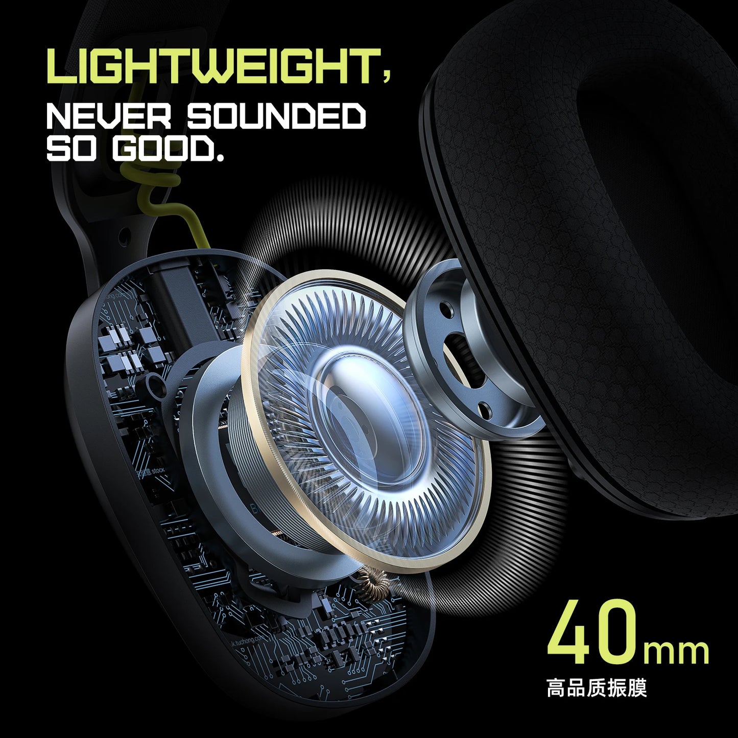 GT806 2.4GHz Wireless Gaming Headset HiFi Sound Quality PcLaptop With Microphone Noise Canceling Gaming Headphone For PC