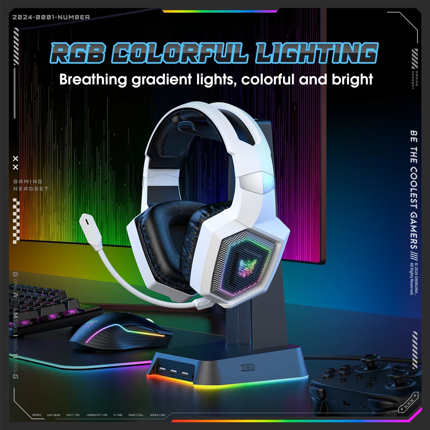 GT806 2.4GHz Wireless Gaming Headset HiFi Sound Quality PcLaptop With Microphone Noise Canceling Gaming Headphone For PC