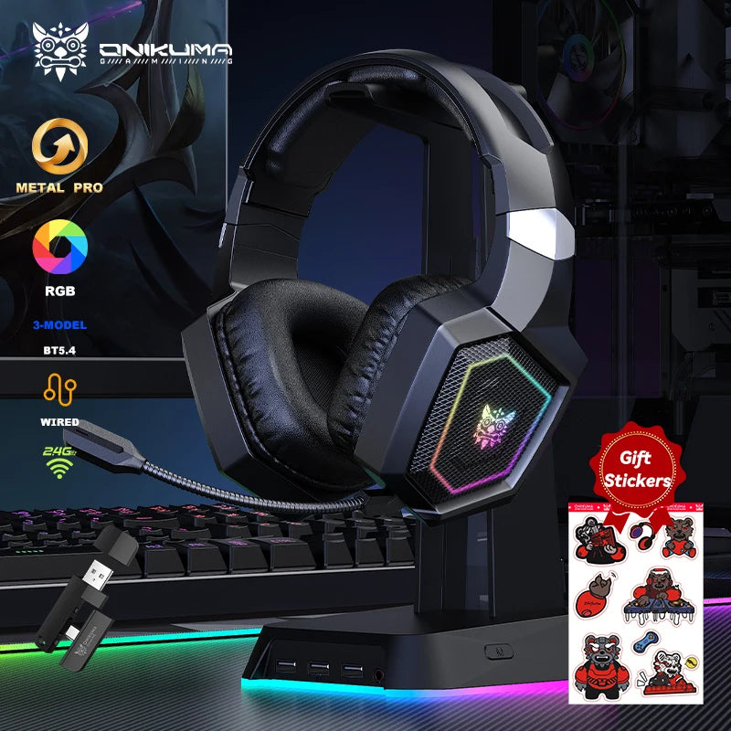 GT806 2.4GHz Wireless Gaming Headset HiFi Sound Quality PcLaptop With Microphone Noise Canceling Gaming Headphone For PC